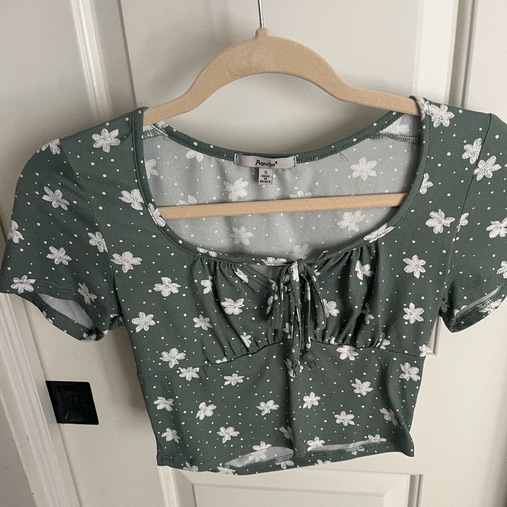 Green Floral Top | Papaya